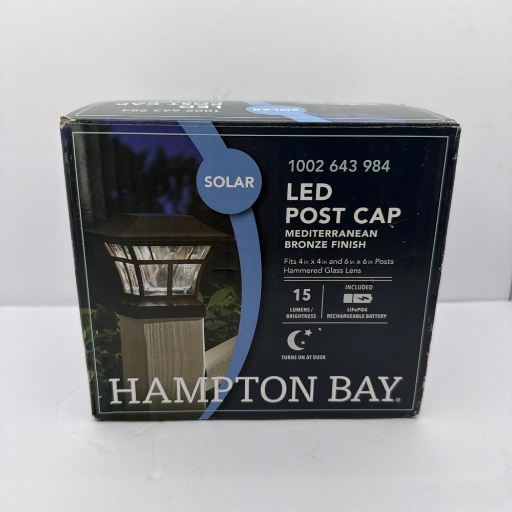 Hampton Bay 4x4 or 6x6 Mediterranean Bronze LED Outdoor Solar Deck Post Light